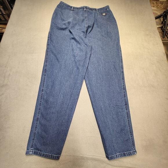 Vintage 90s Dockers Jeans Womens 16 Blue Pleated Mom Denim Distressed - Picture 10 of 11